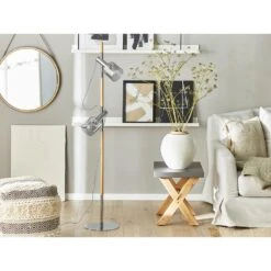 Beliani Staande Lamp OWENS - Lichte Houtkleur Eikenhout -Leen Bakker 0a24b5a96ce841c19a03ad2cf5a4fa38