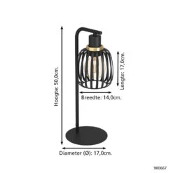 EGLO Pocicas Tafellamp - E27 - 50 Cm - Zwart/Goud -Leen Bakker 0aa071a8e68f419581a67d8501bfe19f