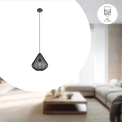 EGLO Dolwen Hanglamp - E27 - Ø 33,5 Cm - Zwart - Textiel -Leen Bakker 0cccd87c96c2472b9a1dca1642ab55e2