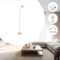 EGLO Carlo Vloerlamp - E14 - 170 Cm - Zandkleur - Kantelbaar -Leen Bakker 0e934c11e459401db62b9b578cd1cde5