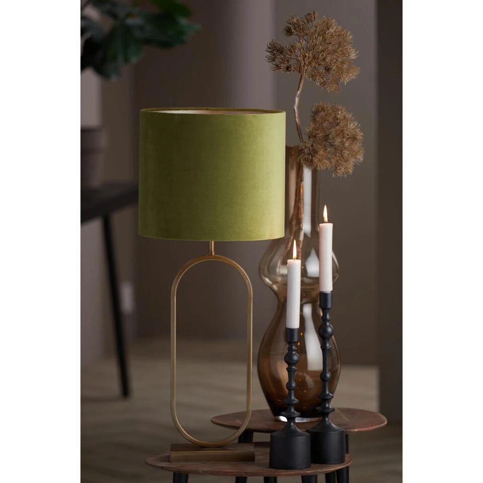 Cilinder Lampenkap Velours - Olive Green - Ø35x30cm 2 Cilinder Lampenkap Velours - Olive Green - Ø35x30cm - Afbeelding 2