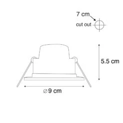 QAZQA Moderne Inbouwspot Zwart Incl. LED 3-staps Dimbaar IP65 - Blanca -Leen Bakker 1000014955 0102