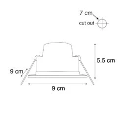 QAZQA Moderne Inbouwspot Zwart Incl. LED 3-staps Dimbaar IP65 - Simply -Leen Bakker 1000014988 0102