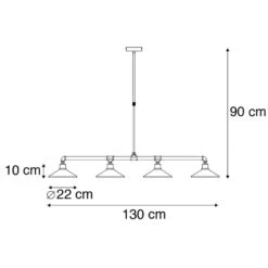 QAZQA IndustriÃ«le Hanglamp Zwart - 4 Laser -Leen Bakker 1000015016 0102