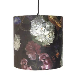 QAZQA Hanglamp Met 3 Velours Kappen Bloemen Met Goud - Cava -Leen Bakker 1000015019 0103