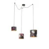 QAZQA Hanglamp Met 3 Velours Kappen Bloemen Met Goud - Cava