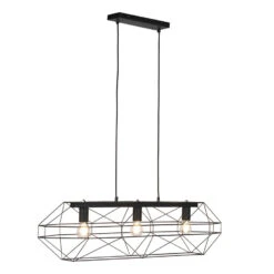 QAZQA IndustriÃ«le Hanglamp Zwart 3-lichts - Carcass -Leen Bakker 1000015026 0103