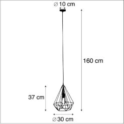 QAZQA IndustriÃ«le Hanglamp Goud - Carcass -Leen Bakker 1000015027 0102