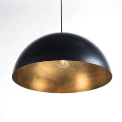 QAZQA IndustriÃ«le Hanglamp Zwart Met Goud 50 Cm - Magna Eco -Leen Bakker 1000015029 0103
