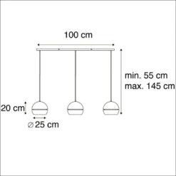 QAZQA Design Hanglamp Zwart Met Gouden Binnenkant 3-lichts - Buell -Leen Bakker 1000015032 0102