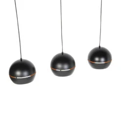 QAZQA Design Hanglamp Zwart Met Gouden Binnenkant 3-lichts - Buell -Leen Bakker 1000015032 0103
