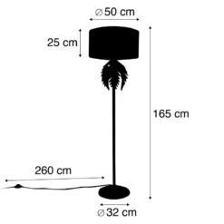 QAZQA Vintage Vloerlamp Goud Met Zwarte Velours Kap 50 Cm - Botanica -Leen Bakker 1000015061 0102