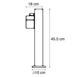QAZQA Buitenlamp Grijs RVS 45 Cm Verstelbaar IP44 - Solo 6 QAZQA Buitenlamp Grijs RVS 45 Cm Verstelbaar IP44 - Solo -Leen Bakker 1000015080 0102