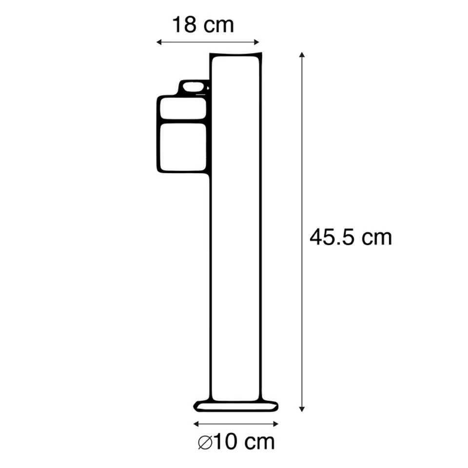 QAZQA Buitenlamp Grijs RVS 45 Cm Verstelbaar IP44 - Solo 3 QAZQA Buitenlamp Grijs RVS 45 Cm Verstelbaar IP44 - Solo - Afbeelding 3