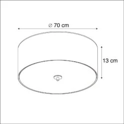 QAZQA Landelijke Plafondlamp Zwart 70 Cm - Drum -Leen Bakker 1000015116 0102