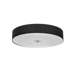 QAZQA Landelijke Plafondlamp Zwart 70 Cm - Drum