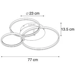 QAZQA Moderne Plafondlamp Zwart Incl. LED En Dimmer- Rondas -Leen Bakker 1000015126 0102