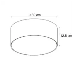 QAZQA Plafondlamp Roze 30 Cm Incl. LED - Drum LED -Leen Bakker 1000015128 0102