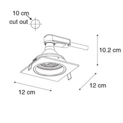 QAZQA Vierkante Inbouwspot Wit Verstelbaar - Chuck 70 -Leen Bakker 1000015136 0102