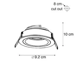 QAZQA Smart Inbouwspot Wit Rond Kantelbaar Incl. Wifi GU10 - Chuck -Leen Bakker 1000015141 0102