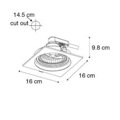QAZQA Vierkante Inbouwspot Wit Verstelbaar - Chuck 111 -Leen Bakker 1000015170 0102