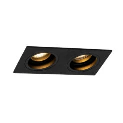 QAZQA Vierkante Inbouwspot Zwart Verstelbaar 2-lichts - Chuck 7 QAZQA Vierkante Inbouwspot Zwart Verstelbaar 2-lichts - Chuck -Leen Bakker 1000015172 0103