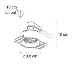 QAZQA Moderne Inbouwspot Zwart Trimless - Impact 70 -Leen Bakker 1000015199 0102