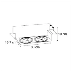 QAZQA Inbouwspot Zwart AR111 Draai- En Kantelbaar Trimless 2-lichts - Oneon -Leen Bakker 1000015212 0102