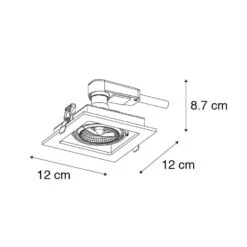 QAZQA Vierkante Inbouwspot Wit Verstelbaar - Artemis 70 -Leen Bakker 1000015219 0102
