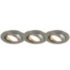 QAZQA Set Van 3 Inbouwspots Staal Incl. LED IP44 - Relax LED