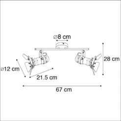 QAZQA Smart Spot Zwart Incl. WiFi GU10 2-lichts Met Kleppen - Movie -Leen Bakker 1000015276 0102