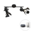 QAZQA Smart Spot Zwart Incl. WiFi GU10 2-lichts Met Kleppen - Movie