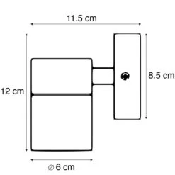 QAZQA Buitenwandlamp Antraciet IP44 - Solo 6 QAZQA Buitenwandlamp Antraciet IP44 - Solo -Leen Bakker 1000015345 0102