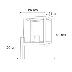 QAZQA IndustriÃ«le Vierkante Buitenwandlamp Zwart IP23 - Rotterdam -Leen Bakker 1000015346 0102