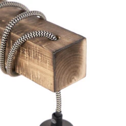 QAZQA IndustriÃ«le Wandlamp Zwart Met Hout - Gallow -Leen Bakker 1000015361 0103