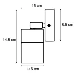QAZQA Buitenwandlamp Antraciet IP44 Draai- En Kantelbaar - Solo -Leen Bakker 1000015362 0102