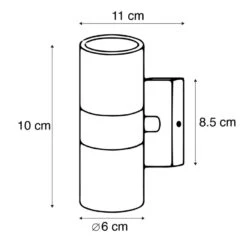 QAZQA Smart Buitenwandlamp Zwart IP44 Incl. 2 Wifi GU10 - Duo -Leen Bakker 1000015366 0102