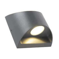 QAZQA Moderne Buitenwandlamp Donkergrijs Incl. LED IP54 - Mal 6 QAZQA Moderne Buitenwandlamp Donkergrijs Incl. LED IP54 - Mal -Leen Bakker 1000015369 0102