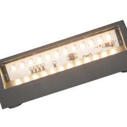 QAZQA Moderne Buitenwandlamp Donkergrijs Incl. LED IP54 - Sandstone 1 -Leen Bakker 1000015371 0103