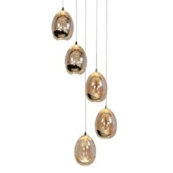 Highlight Hanglamp Golden - 5 Lichts - 30 X155 Cm - Amber Zwart -Leen Bakker 1000016549 0102