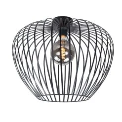 Highlight Plafondlamp Mela - 1 Lichts - 40 X33 Cm - Zwart