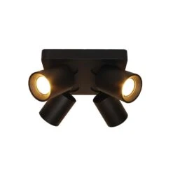 Artdelight Spot Megano - 4 Lichts - 20 X11.5 Cm - Zwart