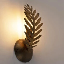 Ylumen Wandlamp Palm - 1 Lichts - 9.5 X32 Cm - Goud, Bruin -Leen Bakker 1000021328 0102