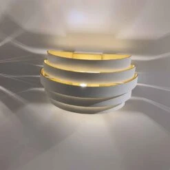 Highlight Wandlamp Scudo - 1 Lichts - 12.5 X10.5 Cm - Wit Goud -Leen Bakker 1000021342 0102