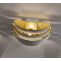 Highlight Wandlamp Scudo - 1 Lichts - 12.5 X10.5 Cm - Wit Goud -Leen Bakker 1000021342 0103