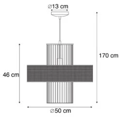 QAZQA Design Hanglamp Goud Met Zwart 50 Cm - Tess -Leen Bakker 1000021892 0102
