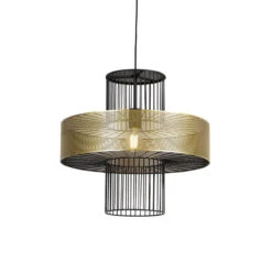 QAZQA Design Hanglamp Goud Met Zwart 50 Cm - Tess