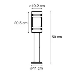 QAZQA Moderne Buitenlamp Zwart 50 Cm IP44 - Gleam -Leen Bakker 1000021899 0102