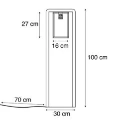 QAZQA Moderne Staande Buitenlamp Zwart - Rotterdam Balanco -Leen Bakker 1000021907 0102