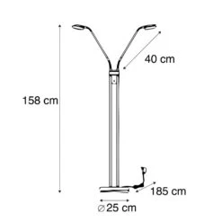 QAZQA Moderne Vloerlamp Brons Met Leeslamp Incl. LED - Eva -Leen Bakker 1000021908 0103